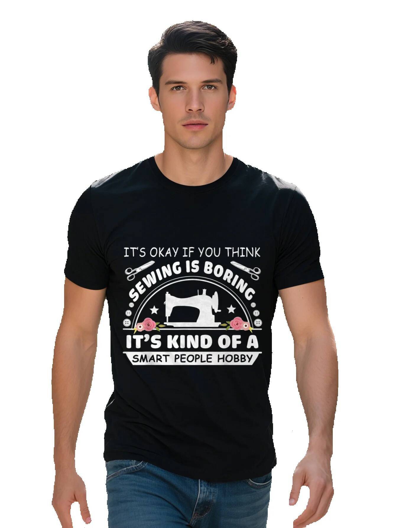 Men s Cotton Casual T Shirt Crew Neck Short Sleeve Regular Fit with Sewing Quote Graphic Cartoon Pattern for e3538 a0b3a