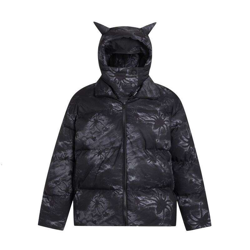 Clothing Club American Street Masked Collar Solid Color Hooded Men's Winter Thickened Cotton Jacket Couple