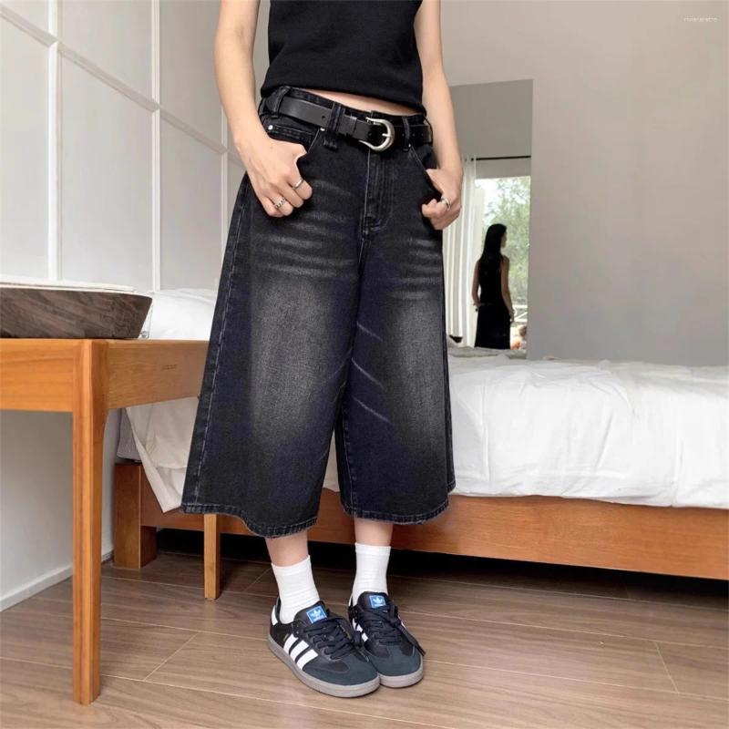 Women's Jeans Vintage Embroidery Black Women Oversized Streetwear Grunge Y2k Baggy Denim Trousers Wide Leg Boyfriend Jean Hip Hop Gothic Z260313