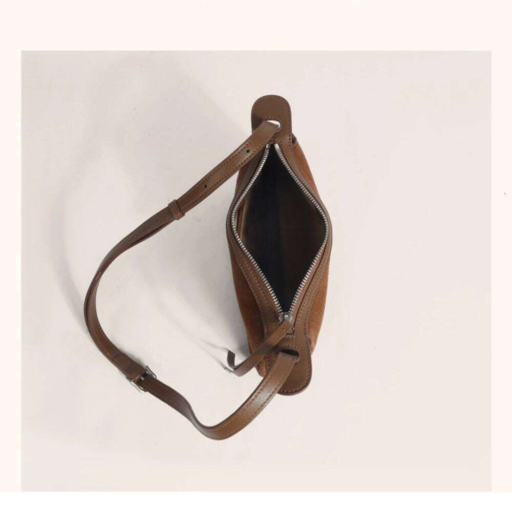New Autumn 2026 Shoulder Simple First Layer Cowhide Suede Square Flap Small Thin Design Daily-use Women Crossbody Bag