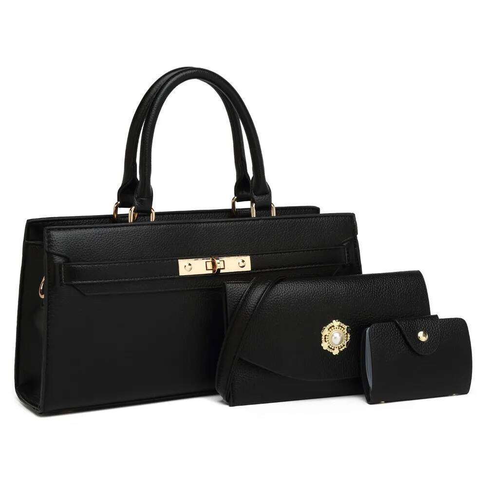 Handbag PU Leather Piece Set Convertible Crossbody Shoulder Tote Large Capacity Minimalist Work Bag