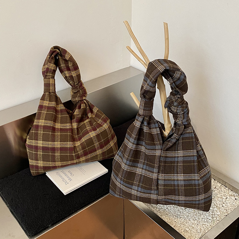 Large Capacity Plaid Crossbody Tote Simple Handbag for Women 2025 Autumn Winter Fashion Commuter Shoulder Bag ddmymoon