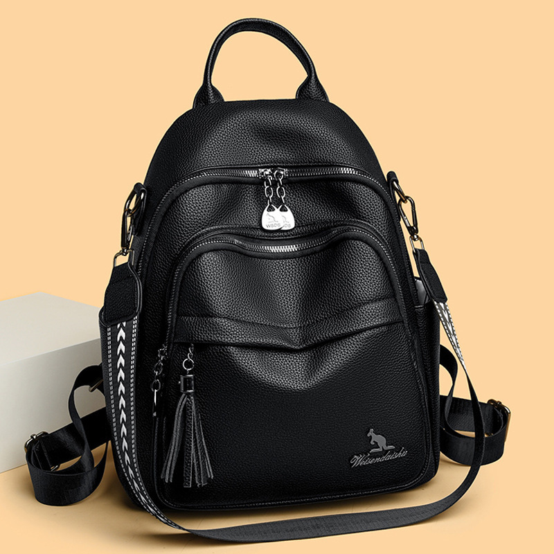 Soft Leather 2025 New Multi-use Casual Travel Large Capacity College Student Backpack ddmymoon