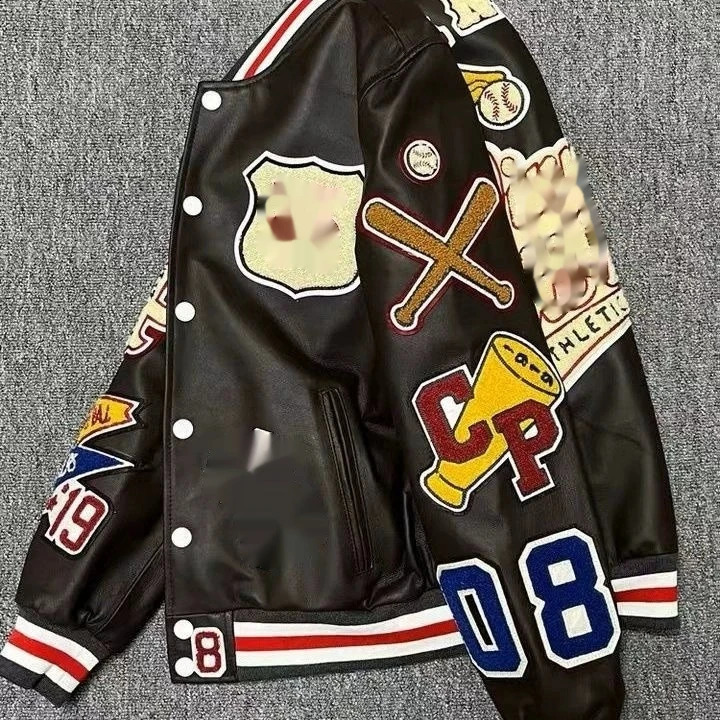Embroidered Racing Suit Motorcycle Leather Jacket Baseball Suit MenS WomenS Loose Spring Hip Hop Style Y2k Jacket 250805