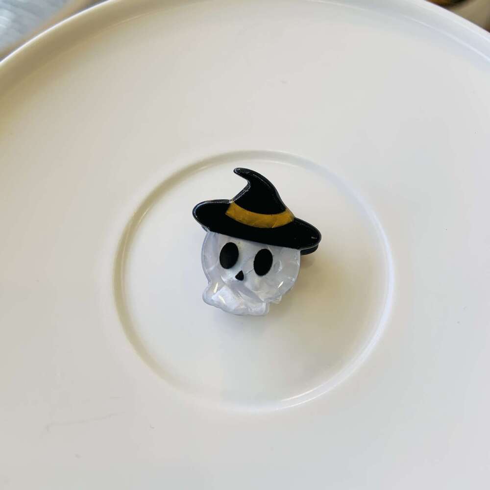 Korean New Halloween Ins High-end Acetate Small Bangs Broken Hair Claw Clip Pumpkin Ghost Hairpin