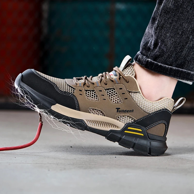 Mens safety shoes anti smashing and anti stabbing work shoes lightweight and breathable safety boots tactical boots 250805