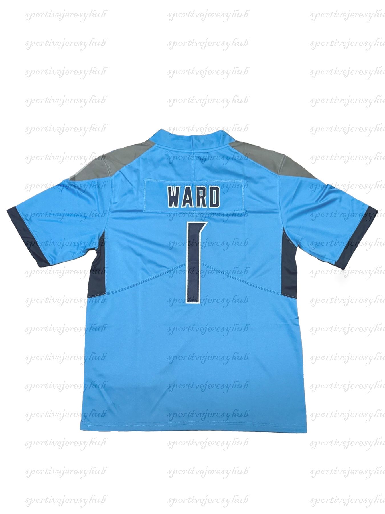 Men's Blue/Navy/White Football Jeresys Custom Nom and Num Stitched 1 Cameron Ward Steve McNair