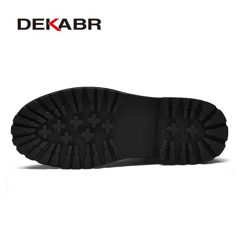 DEKABR Luxury Brand Winter Men Boots With Fur Lace Up Zipper Soft Leather Boots Men Youth Casual Boots Wear-Resistant Men Boots W250811