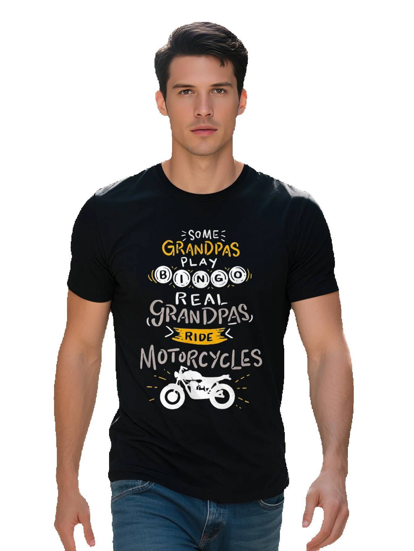 Real Grandpas Ride Motorcycles Gift For Grandfather T Shirt Cotton 38e57 4e045