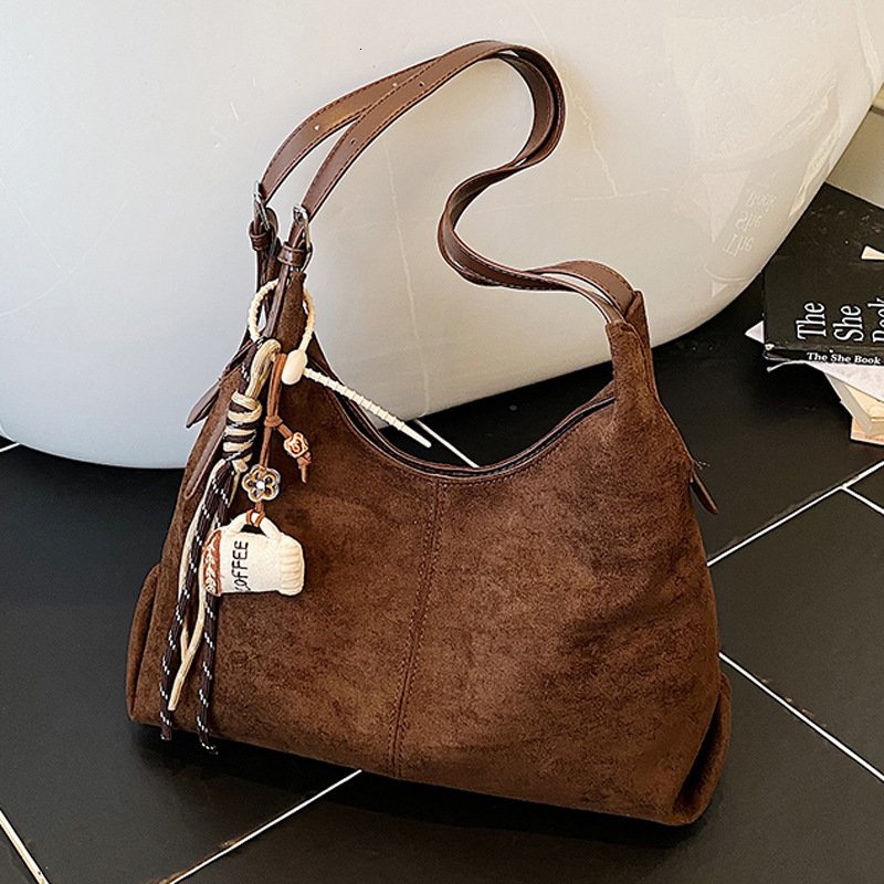 Suede Tote for Women 2025 Autumn Winter New Simple Commuting Large Capacity Shoulder Bag ddmymoon