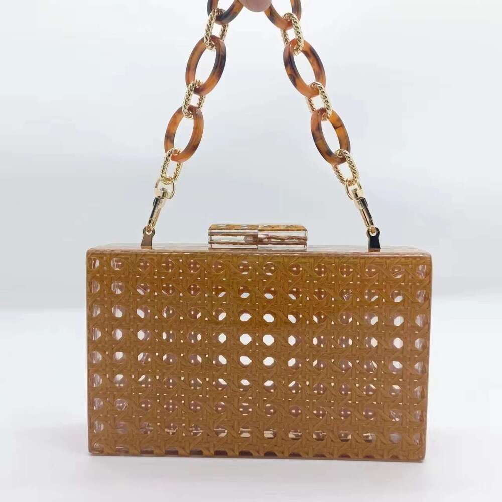 Hot-Selling New Rattan Acrylic Evening Clutch Shoulder Crossbody Wedding Fashion Women's Bag