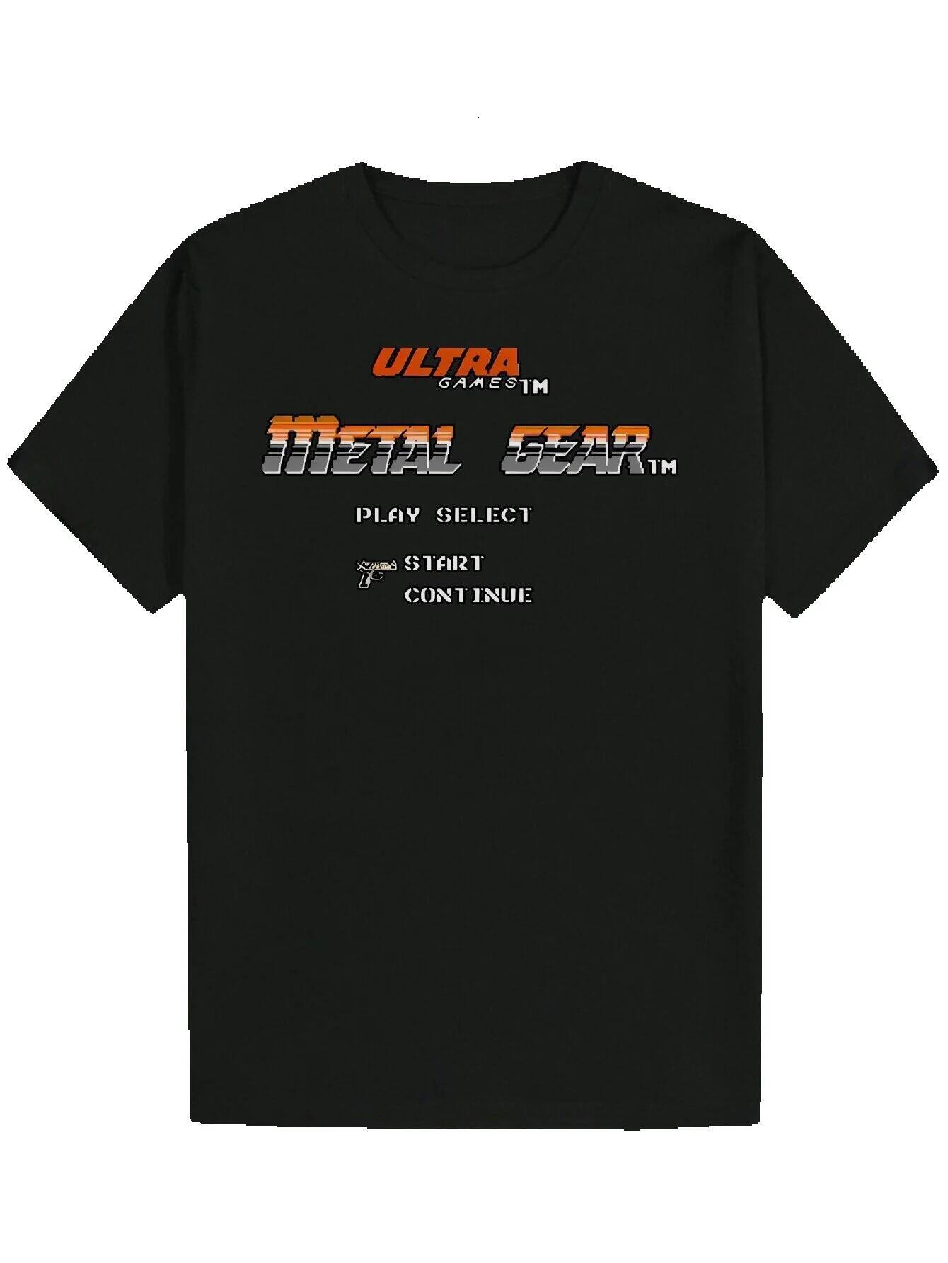 Men's Ultra Metal Gear Graphic T-Shirt - Black Crew Neck Polyester T-Shirt, Game Design, Essential, Summer Casual Wear|Bold Print T-Shirt|Polyest