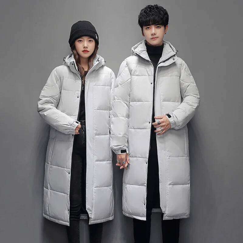 2024 Winter Long Jacket Men's and Women's Business Leisure Warm 90% White Duck Down Coat Fashion Brand Clothing