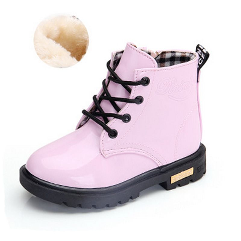 Kid Boots Youth Autumn Winter New Boy PU Leather Boots Fashion Non Slip Cutefeet Girl Boot Toddler Gril Ankle Boots Sizes 21 - 37 C0399