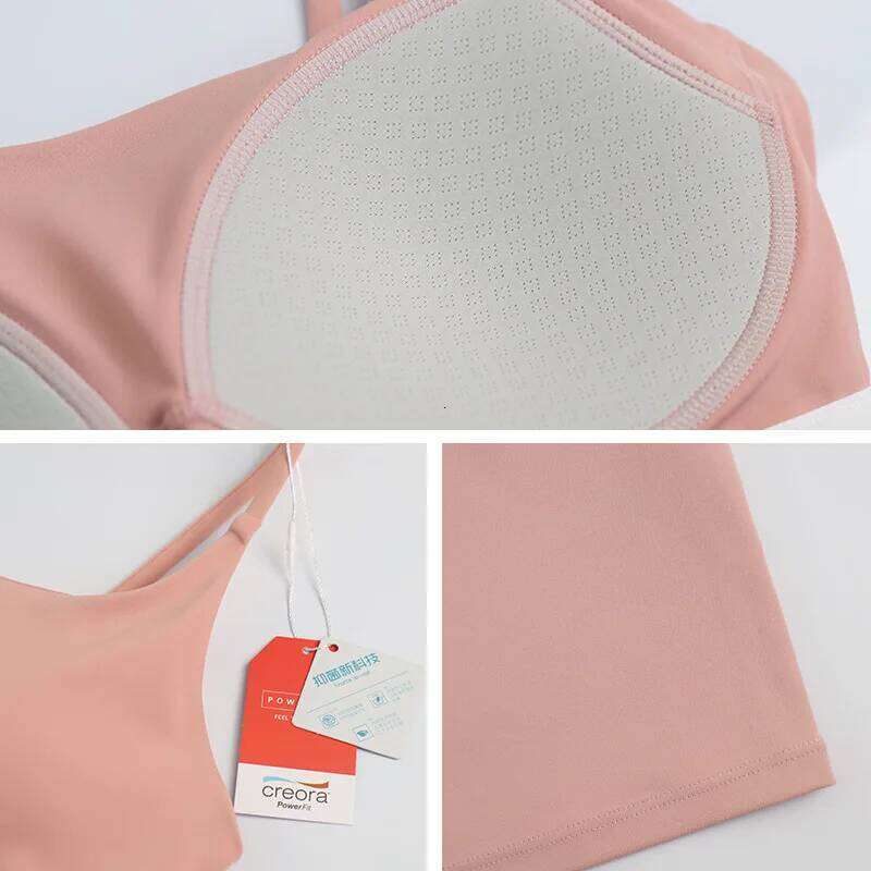 2025 Women's High Strength Nude Feel Sling Yoga Fiess Vest Shockproof Push up Fabric U shaped Beauty Back Design for Gym