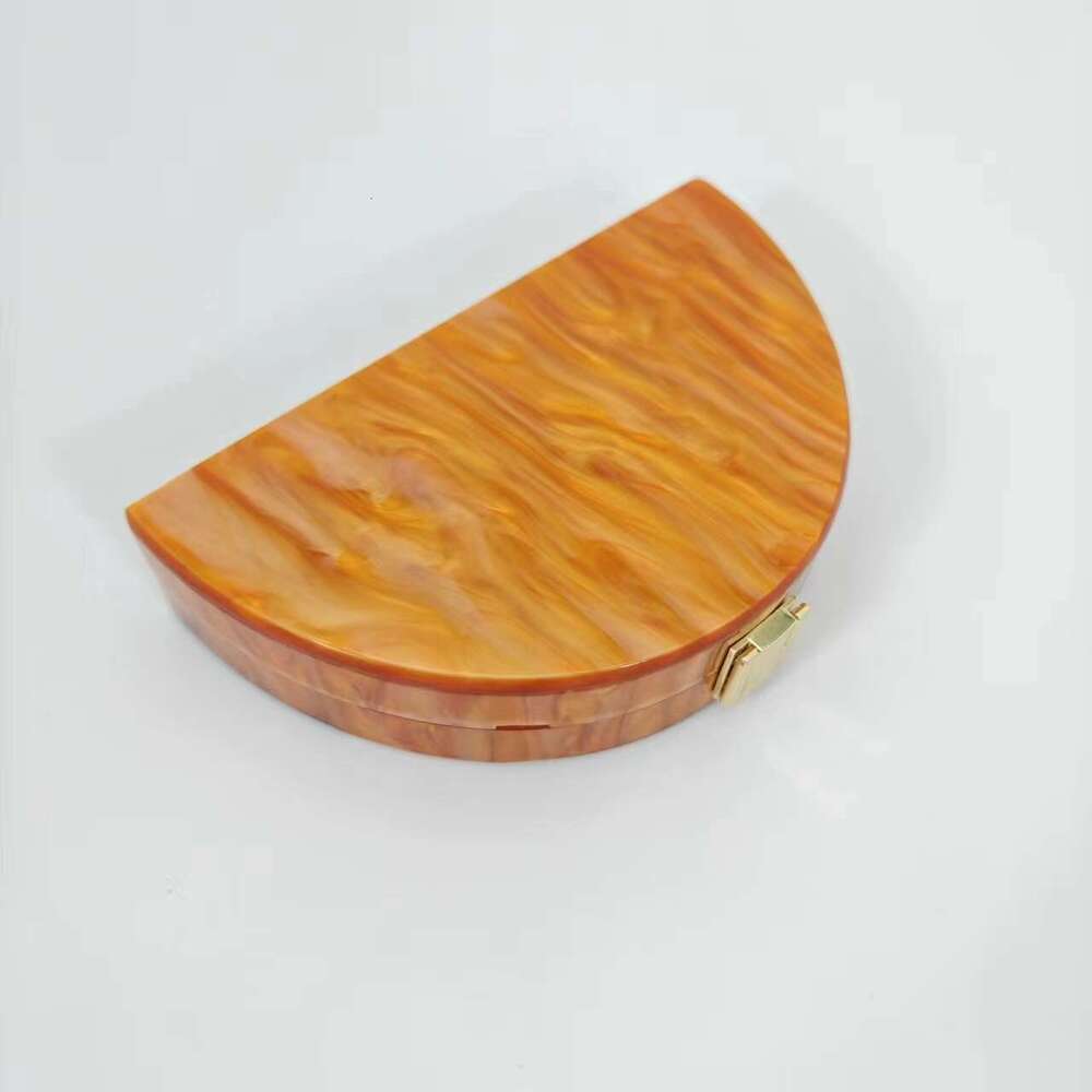 Women's New Patchwork Color-Block Crossbody Semi-Circular Acrylic Fashion Wedding Evening Clutch Bag