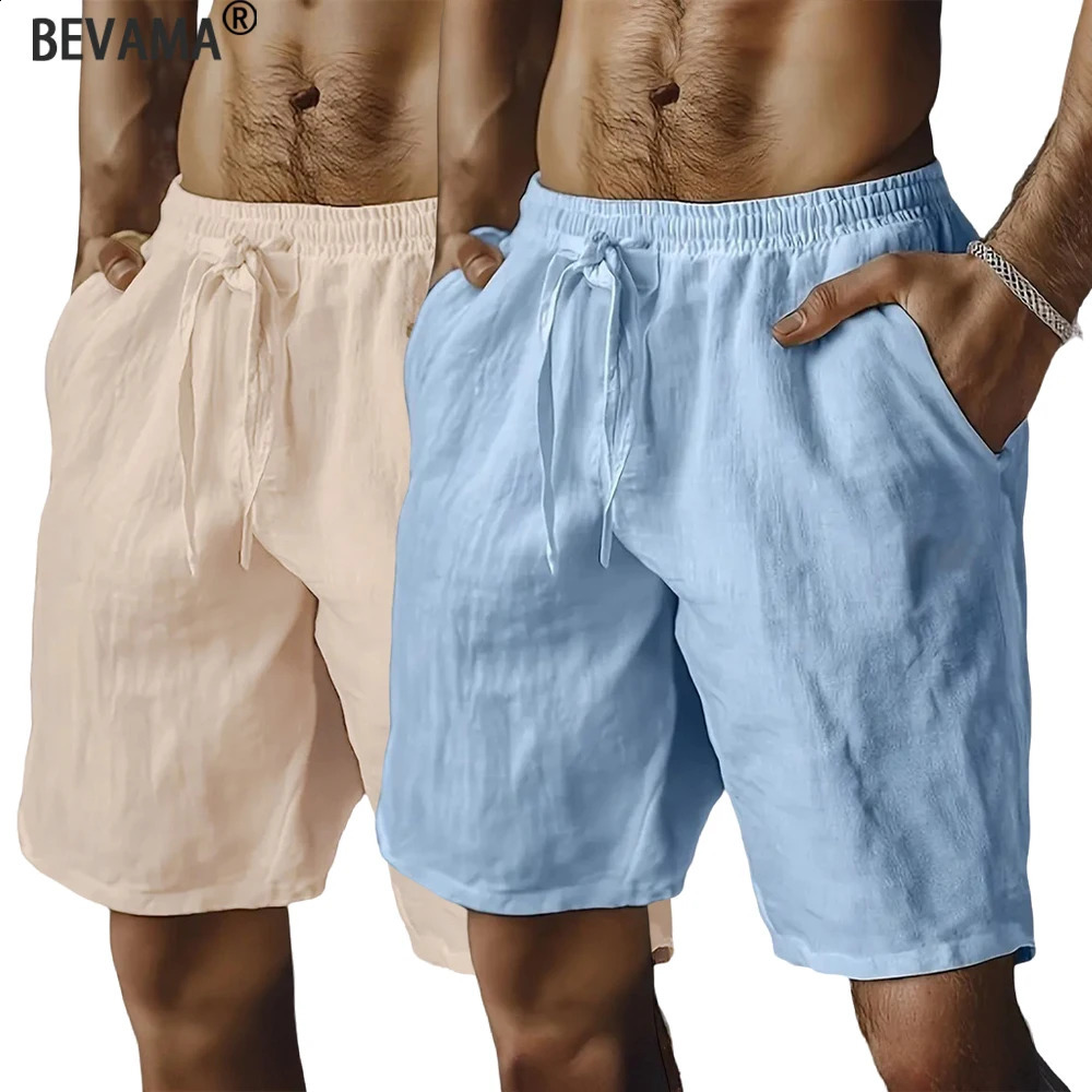 Summer Mens Breathable Shorts Hawaii Beach Short Pants Male Solid Color Trousers Loose Lightweight Streetwear 250729