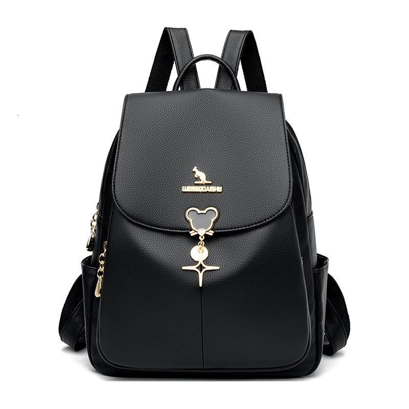 Casual Large Capacity Backpack for Women 2025 New Fashion Trend PU Leather Commuter Versatile Travel Bag ddmymoon