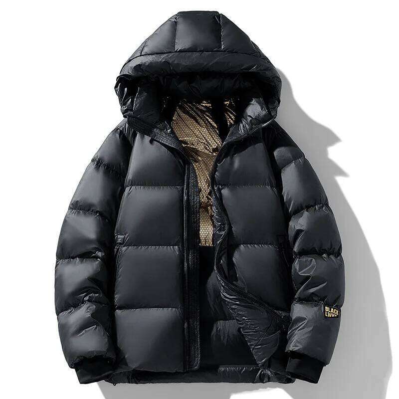 Men's Women's Short 2024 Winter Burst Couples Wear Black Gold Hooded White Duck Down Warm Fashion Trend Casual Daily Coat
