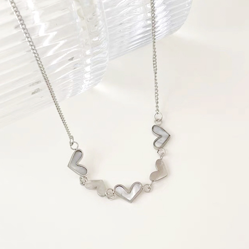 316L Stainless Steel New Fashion Upscale Jewelry Natural Shells Love Heart Charms Chain Choker Necklaces & Pendants For Women Wholesale Drop Ship