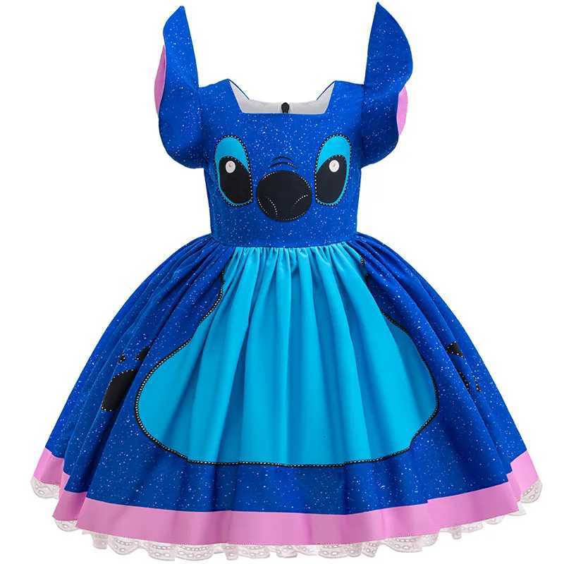 Girls Dress Cartoon Stitch Movie Same Dress Role Playing Costume Stage Performance Halloween Carnival Childrens Dress Up W250811