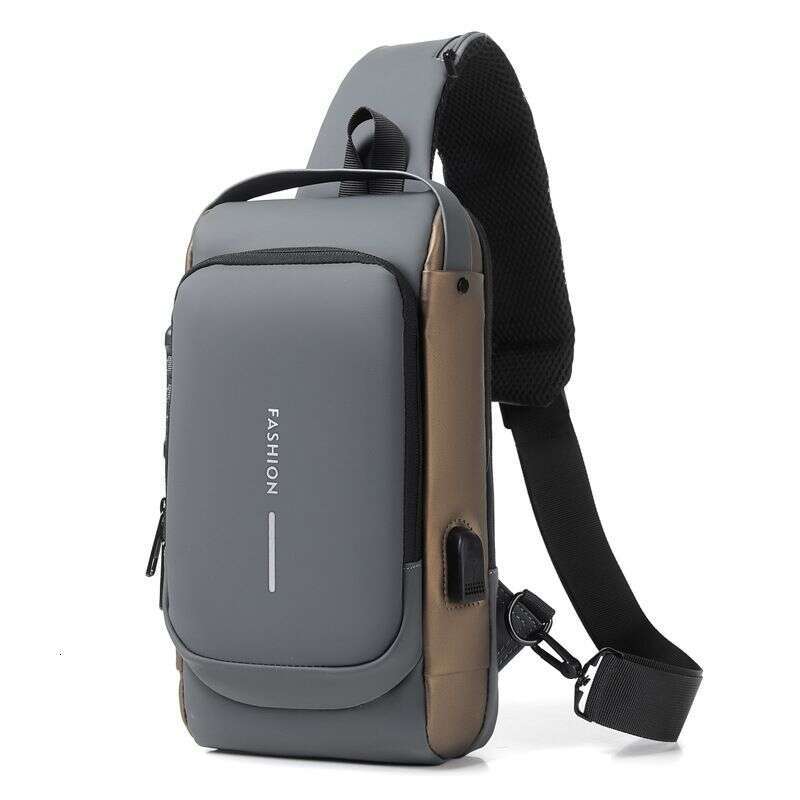 Men's Waist Waterproof Shoulder For Men, Messenger Bag, High-Grade Anti-Theft Usb Charging, Cycling Large-Capacity Business Chest Bag