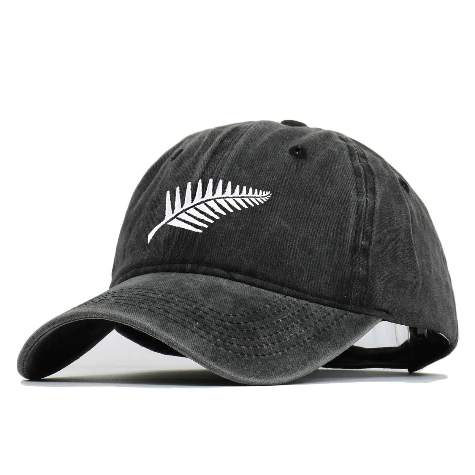 American leaf embroidered baseball cap, retro washed duckbill cap, men's and women's outdoor travel sun hats