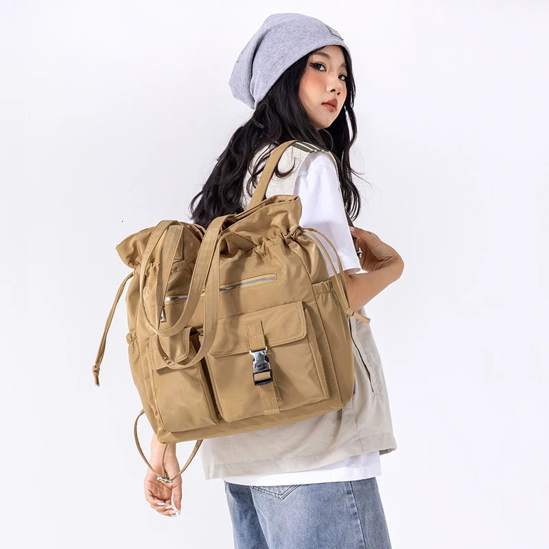 Summer Fashion Versatile Tote Bag MultiFunctional MultiFlap Pocket Pants Backpack Single Shoulder Armpit Crossbod 250811