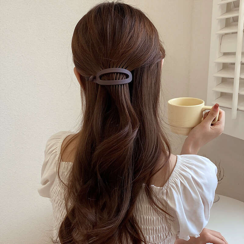 Minimalist Matte Ponytail Horizontal Hairpin Back of Head Accessory for Women Korean Style Elegant Twist Fashion Hair Clip