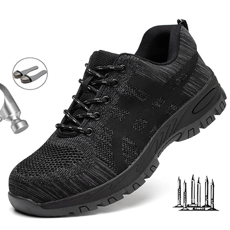 Men Work Safety Shoes Anti-puncture Working Sneakers Male Indestructible Work Shoes Men Boots Lightweight Men Shoes Safety Boots 250805