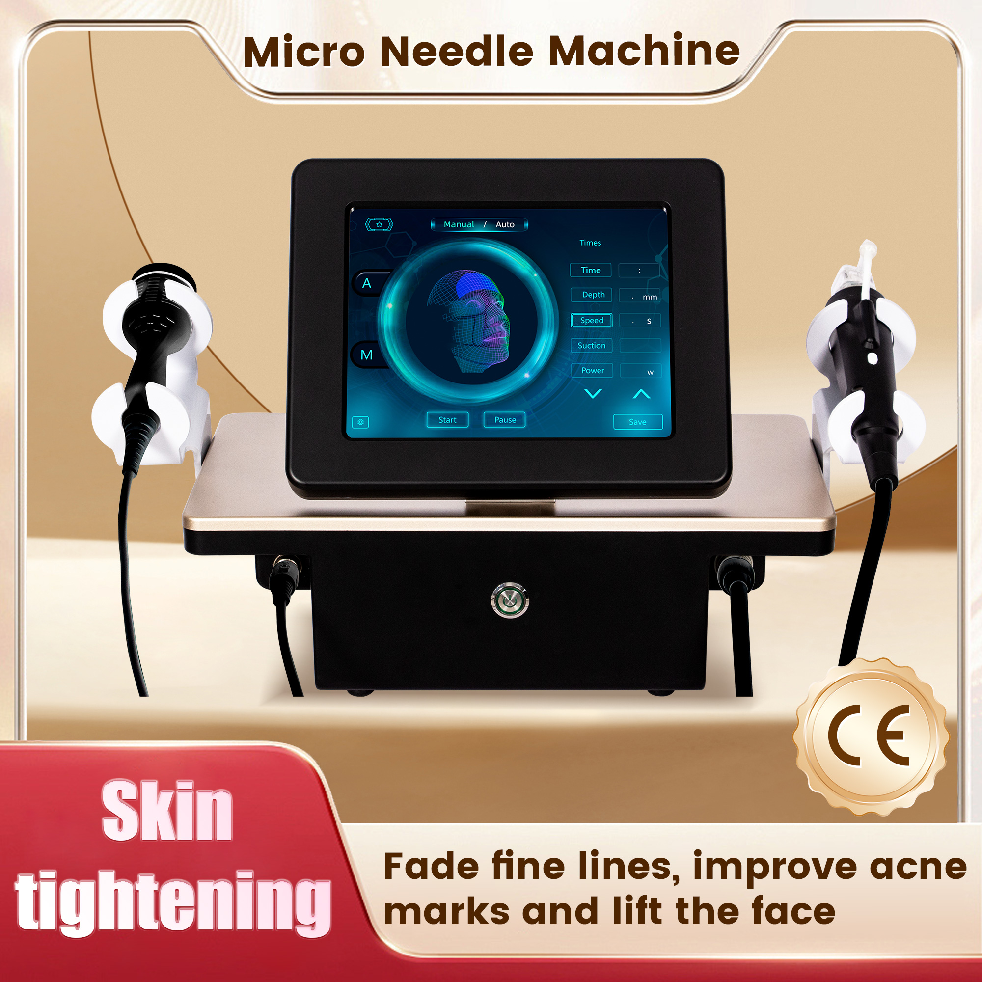 Reduce Pigmentation, Whiten And Wrinkle Removal Gold RF Microneedling Beauty Device specializes in treating a wide range of skin problems