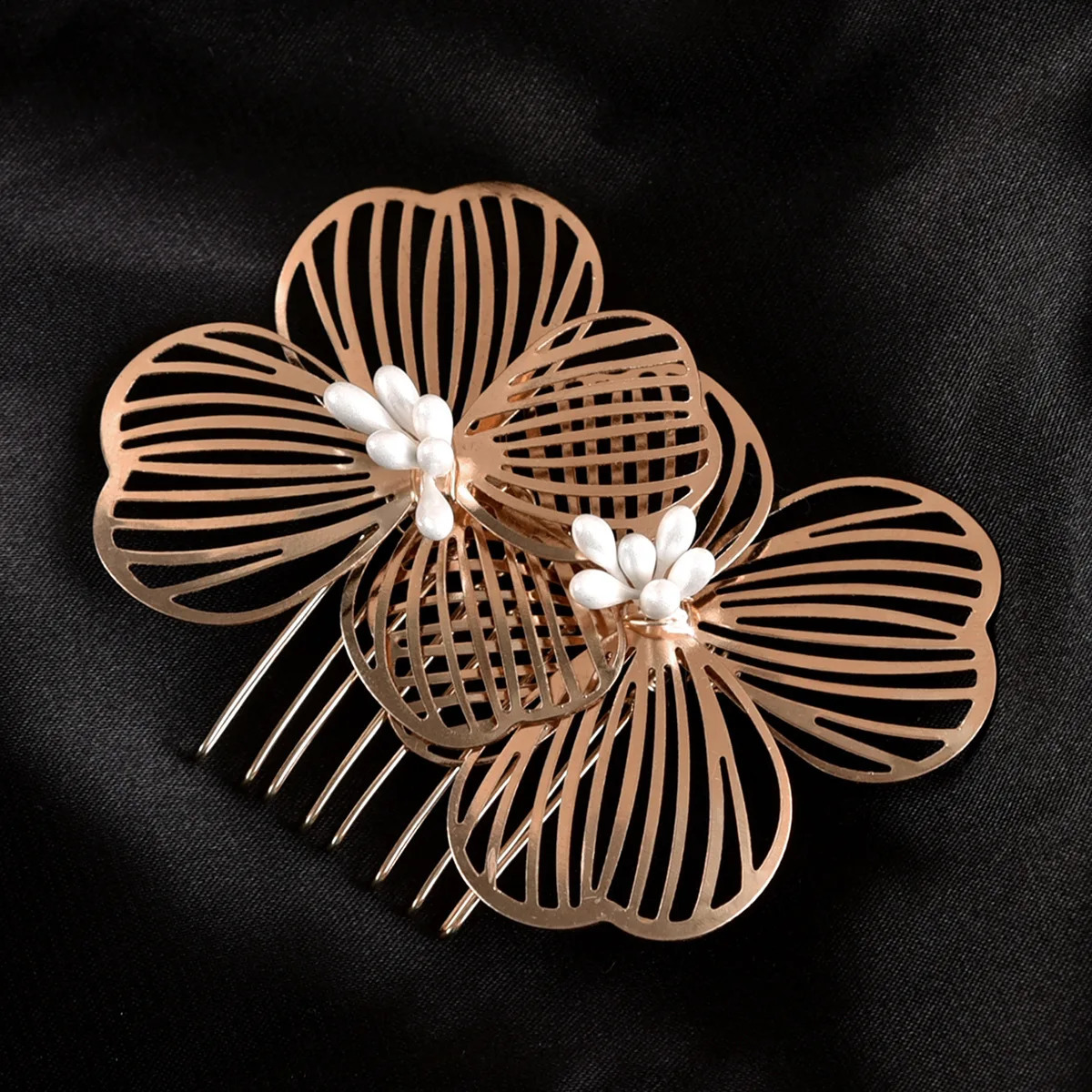 Bride Wedding Hair Combs GoldSilver Color Alloy Flower Hairpin Clips for Women Birthday Party Headpiece Bridesmaid Jewelry 250804