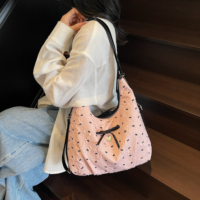 Butterfly Knot Lazy Style Large Capacity Multi-use for Women 2025 New Crossbody Bag Fashion Commuter Student Backpack ddmymoon