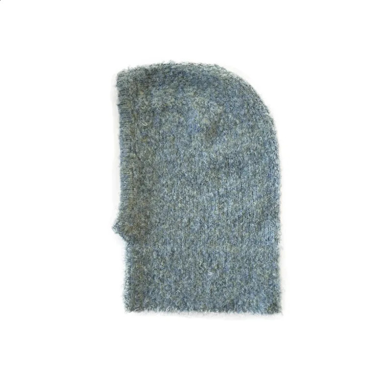 Wool Winter Women Balaclava Hat Knitted Hooded Caps Outdoor Warm One-Piece Neck Collar Beanies Hats for Girls 250808