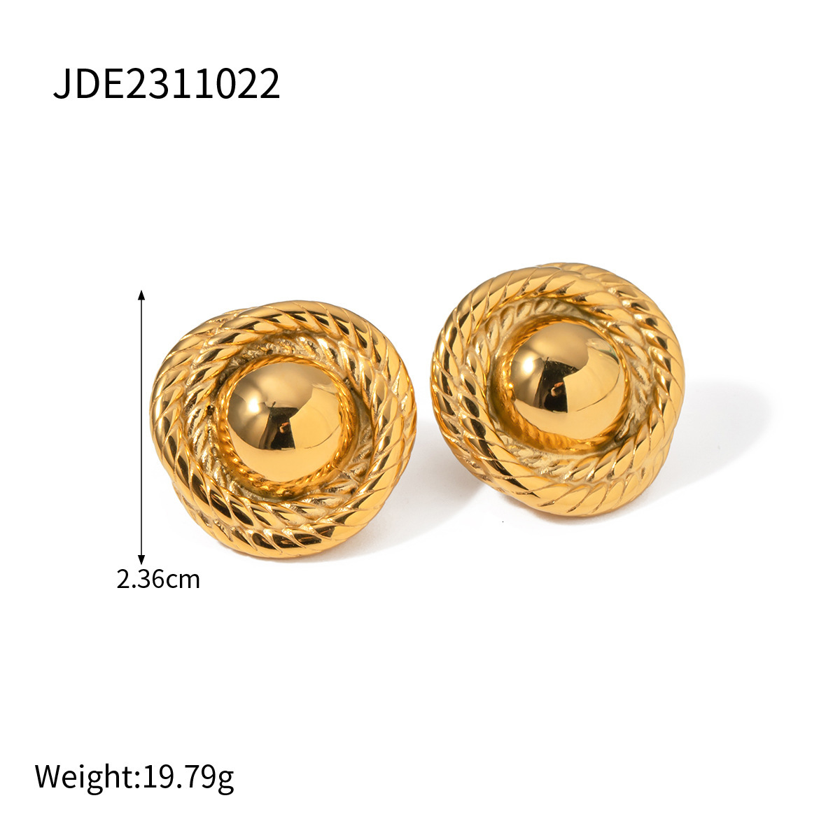 Free Shipping Designer Luxury Jewelry INS New 18k Gold Stainless Steel Threaded Circular Earrings Fashionable And Personalized Women's Accessorie