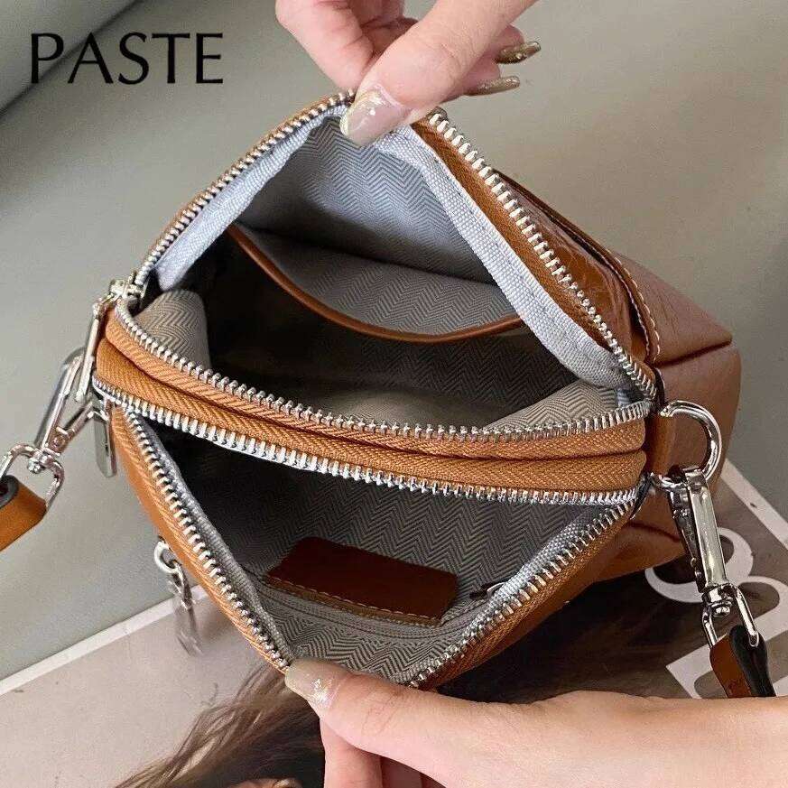 New 2024 Summer Small Flap Crossbody First Layer Cowhide Leather Women Shoulder Bag Leisure Daily-use Phone Purse