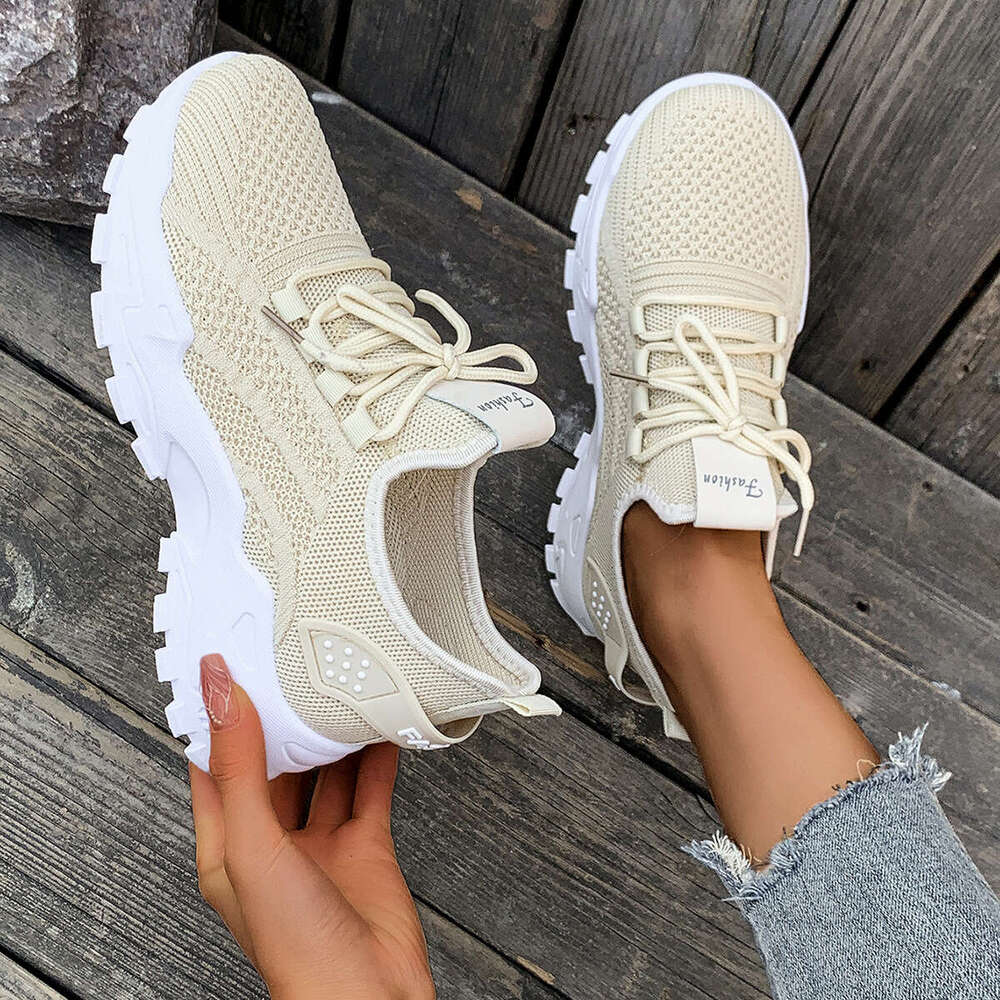 Women's Spring Fashion New Running Mesh Breathable Thick Designer Shoe Sole Korean Style Sports Shoes