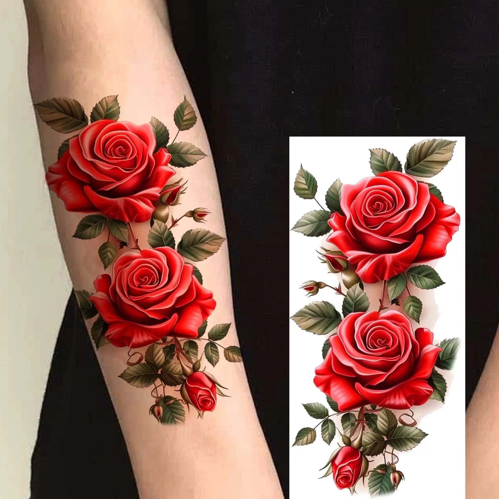 1 Sheet Gorgeous Watercolor Flowers Animals Temporary Tattoos For Women Body Art Tatoos Waterproof Realistic Tattoo Sticker 250809