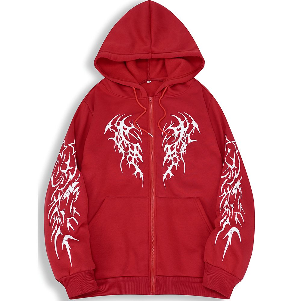 Men's Hoodies 2000s Breathedivinity Hoodie Gothic Style Pattern Oversized Sweatshirts Dark Textured Cool Print Man Coat Jacket