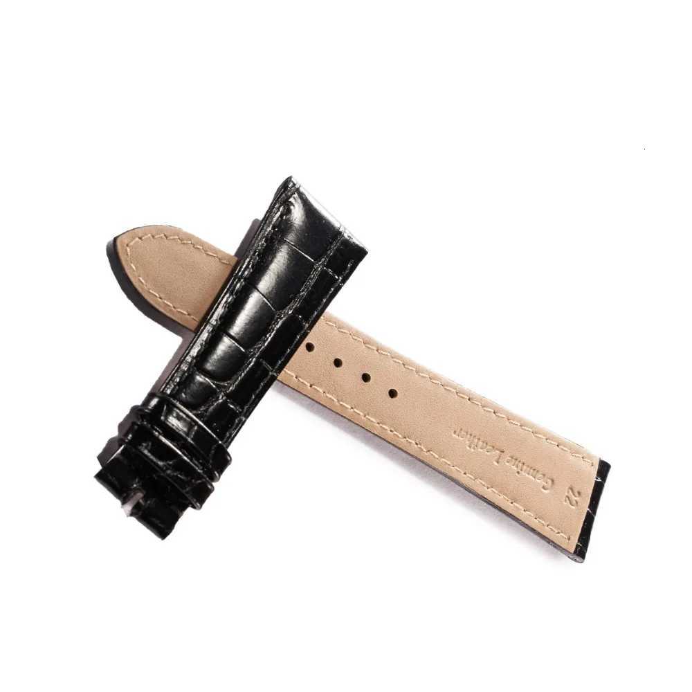0BLVLO Top Quality Brown Black Genuine Leather Watch Strap 22mm Watch Band Alligator Strap for Men W250811