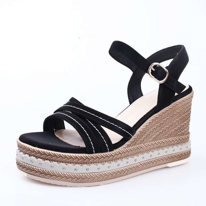 Wedge Thick Sole for Women Summer Simple 2025 New Fashion Casual Platform High Heel One Strap Sandals