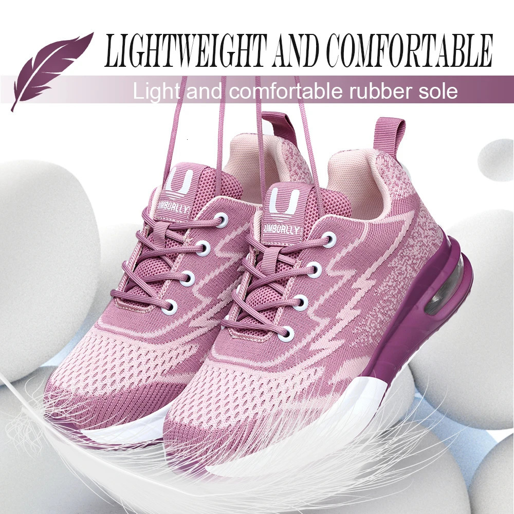 Womens Steel Toe Safety Shoes - Pink Anti Smash Anti Puncture - Wide European Sizes - Fashion Work Boots for Ladies 250805