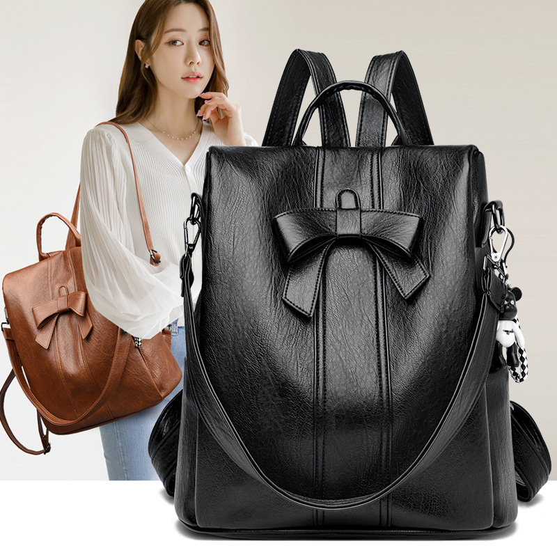 Trendy Anti-theft for Women 2025 New Fashion Large Capacity Multi-use Cute Bow Backpack Travel Bag ddmymoon