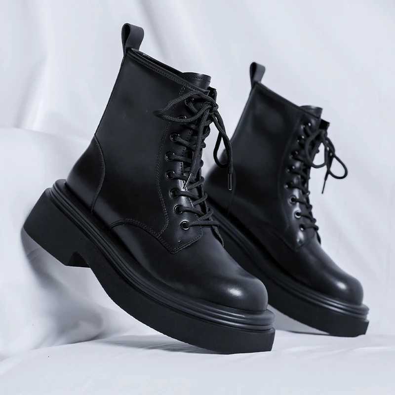 Men Boots Style Leather Shoes Italiano Genuine Leather Boots Platform Shoes For Men Zipper Fashion Short Boots Chelsea Boots W250811