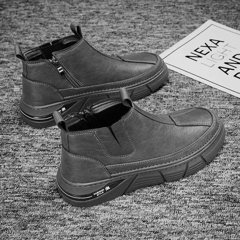 Martin Mens Boots Trendy British Style High Top Casual Mid Calf Versatile Boots For Motorcycle Breathable Autumn New Arrival W250811