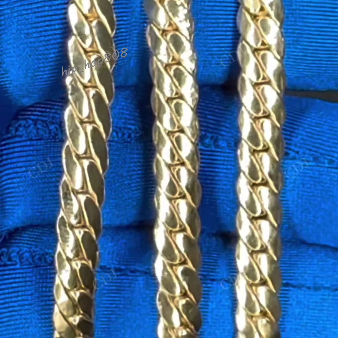 Factory in India Custom Plain Sterling Silver Yellow Gold Plated Cuban Link Chain Hip Hop Necklace for Men Rappers Chain Jewelry