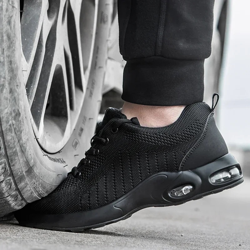 Summer Air Cushion Work Safety Shoes For Men Women Breathable Work Sneakers Steel Toe Shoes Anti-puncture Safety Protective Shoe 250805