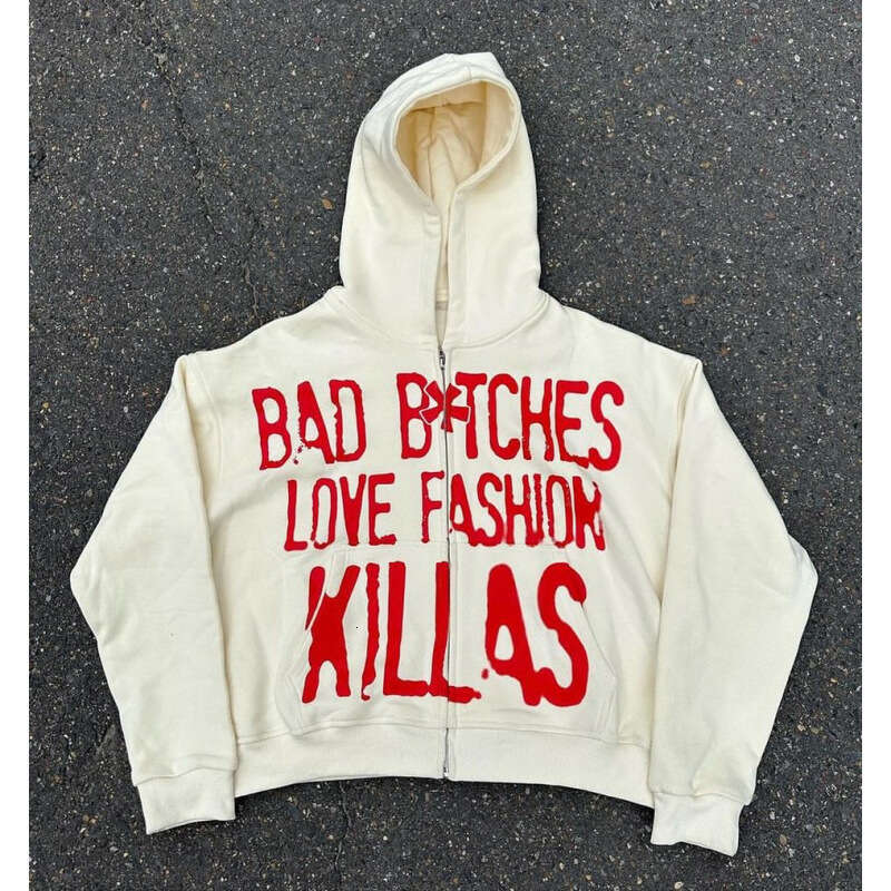 Printed Pattern Long Sleeve Pullover Hoodie Sweatshirt Jacket Trendy Street Style