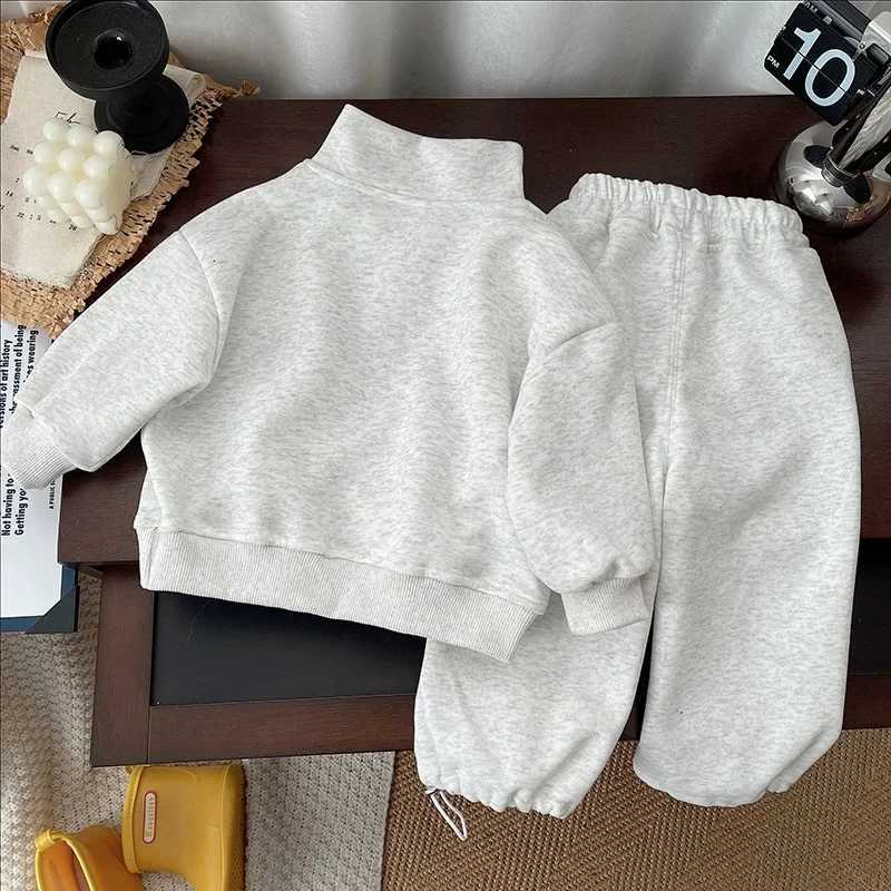 Baby Boy Sets Childrens Clothes Suit Autumn Long-Sleeved Sweater Sweatpants 2Pcs New Kids Half-Zip Collar Fashion Outfits Z250811