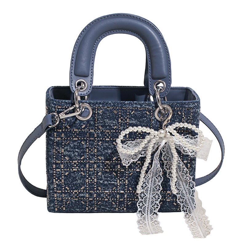Handheld Princess Diana Trendy Denim for Women 2025 New Fashion Diamond-Studded Single Shoulder Crossbody Bag ddmymoon